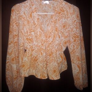Dizzy Orange and White Floral Blouse